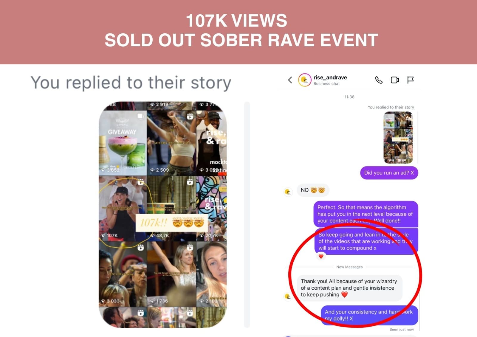 Rise and Rave — 107K views, sold out sober rave event